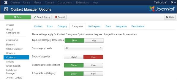 Joomla Adding Contacts
