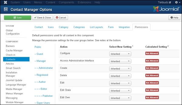 Joomla Adding Contacts