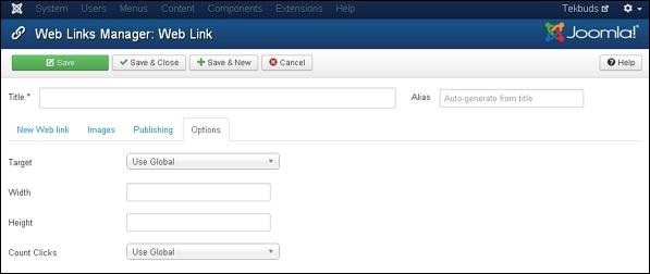 Joomla Adding Weblinks