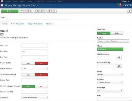 Joomla Search Module