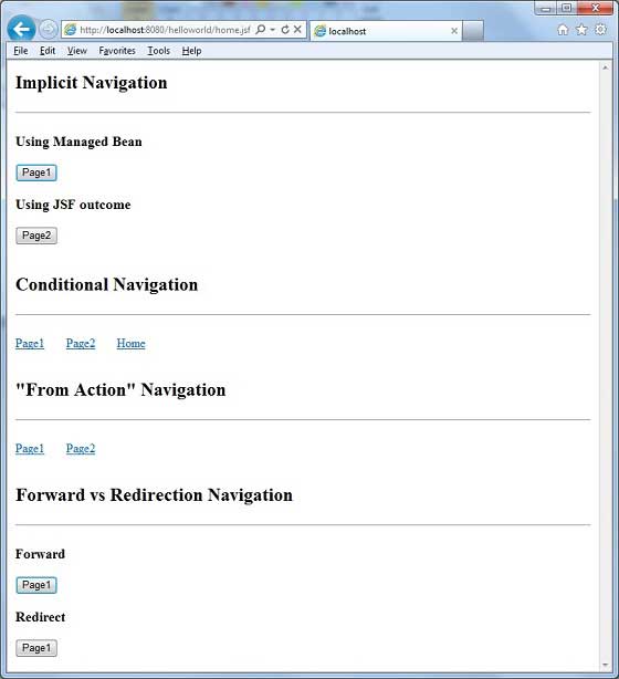 JSF Navigation