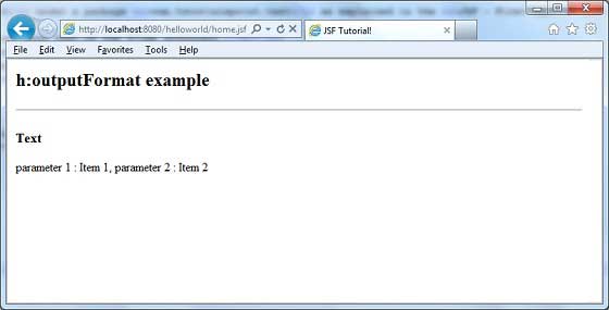 JSF h:outputFormat