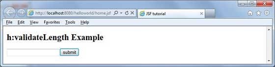 JSF f:validateLength