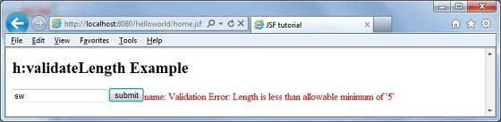 JSF f:validateLength1