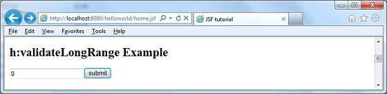 JSF f:validateLongRange
