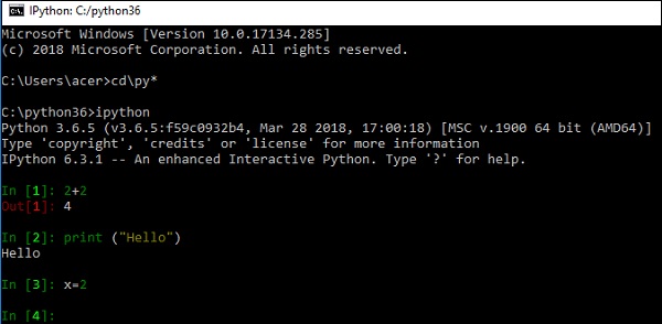 IPython Command Prompt