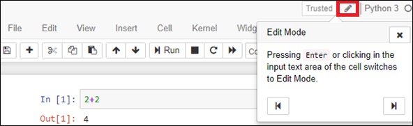 Jupyter Notebook Editmode