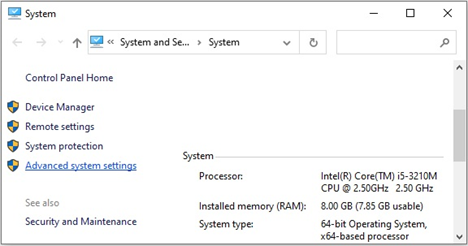 Advanced System Settings