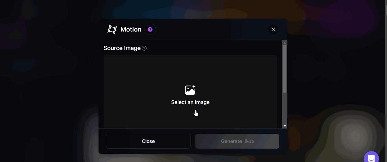 After selecting the image, click on generate