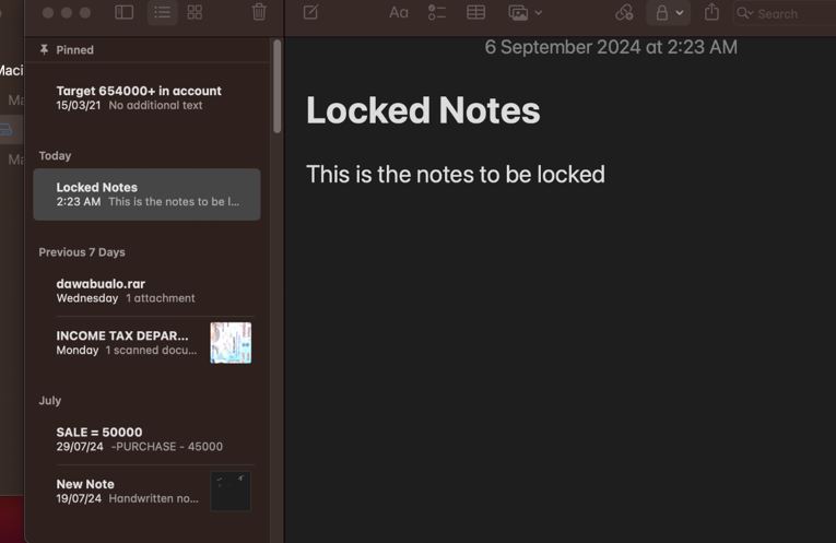 Unlocking Notes