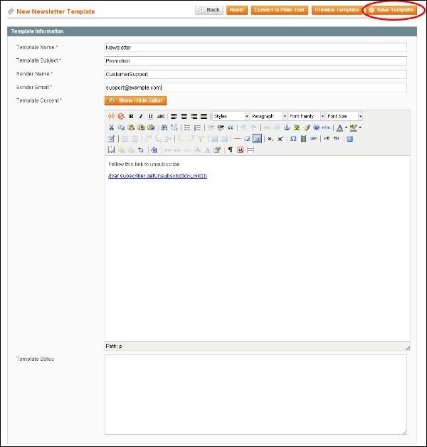 Magento Newsletter Setup