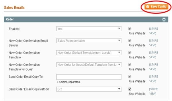 Setup Order Emails