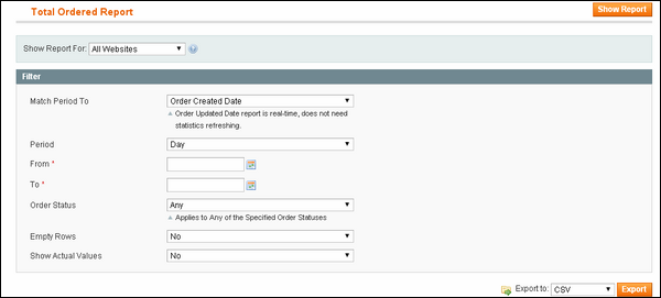 Magento Setup Order Options