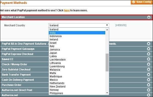 Magento Setup Payment Methods