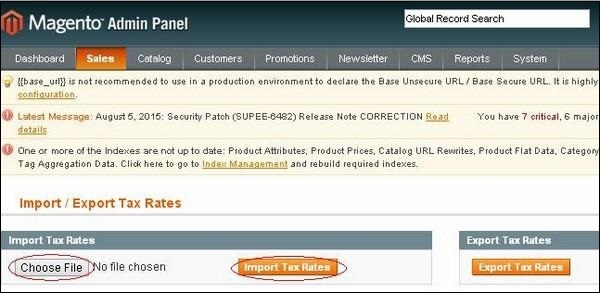 Magento Setup Taxes