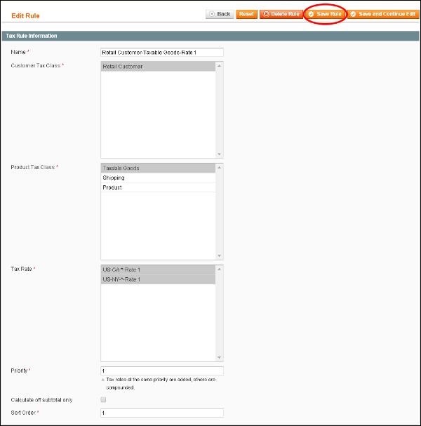 Magento Setup Taxes