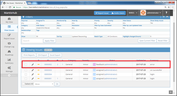 Location of Issue ID