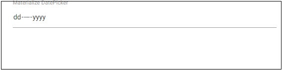 Materialize DatePicker
