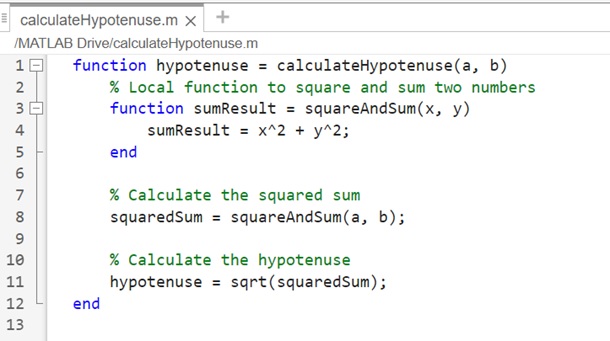 calculateHypotenuse