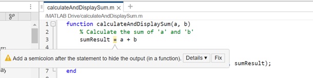 calculate and displaysum