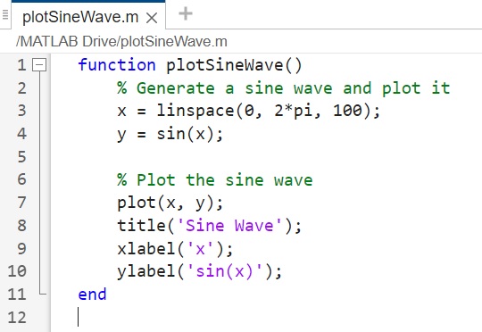 plot sine wave