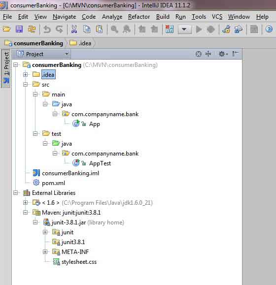 Maven project in IntelliJ IDEA.