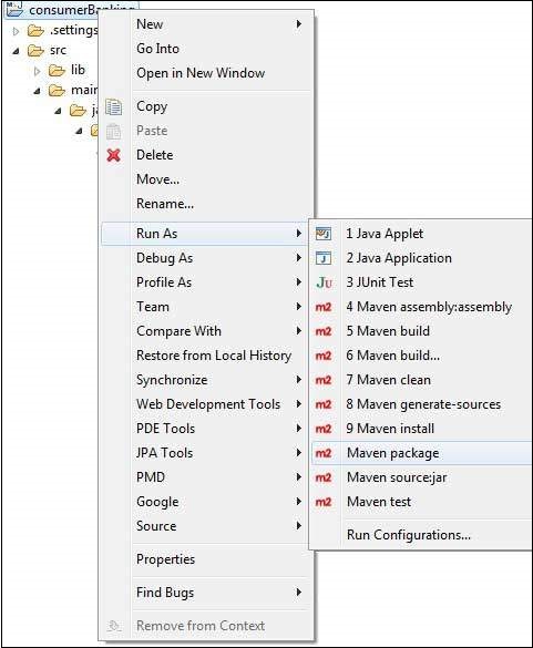 Run maven command using run as option.