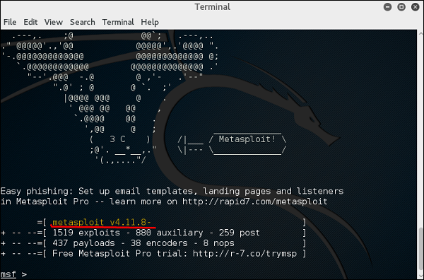 Metasploit Version