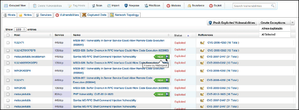 Vulnerabilities Result