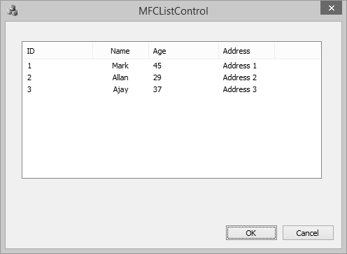 List Control Output