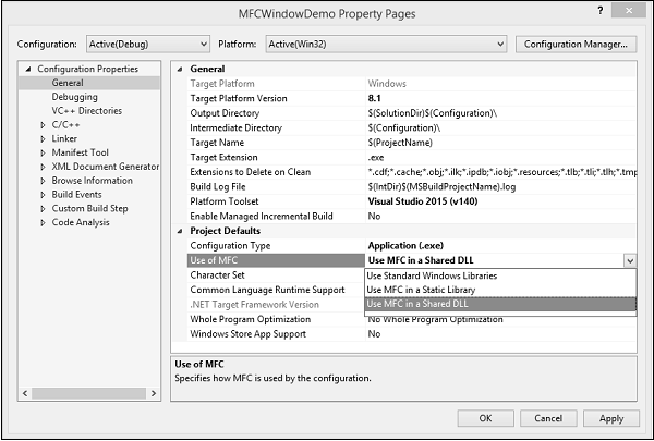 MFCWindowDemo Property Page