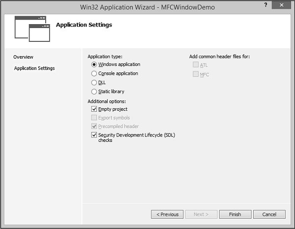 Win32 Application Setting