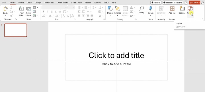 Copilot in PowerPoint for Presentations