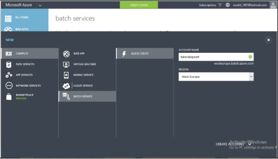 Create Batch Service