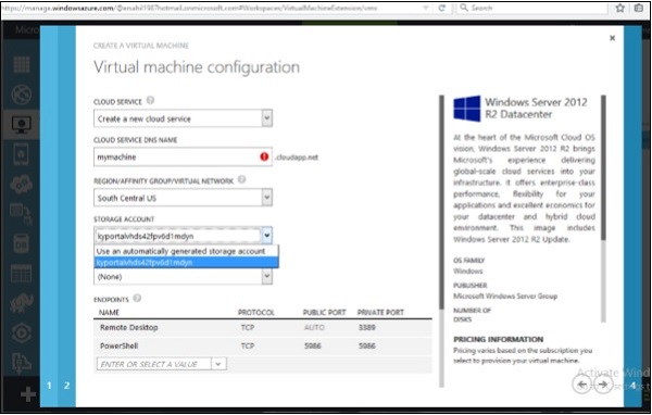 Create Virtual with Advanced