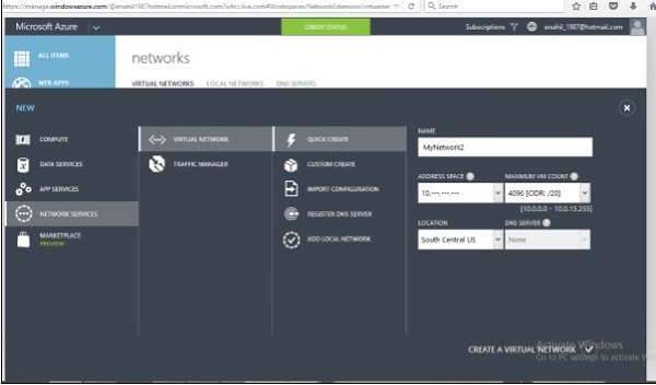 Creating a Virtual Network