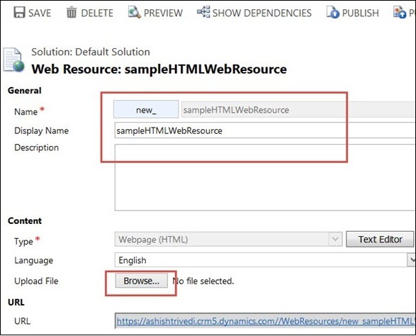 HTML Web Resource Step 3