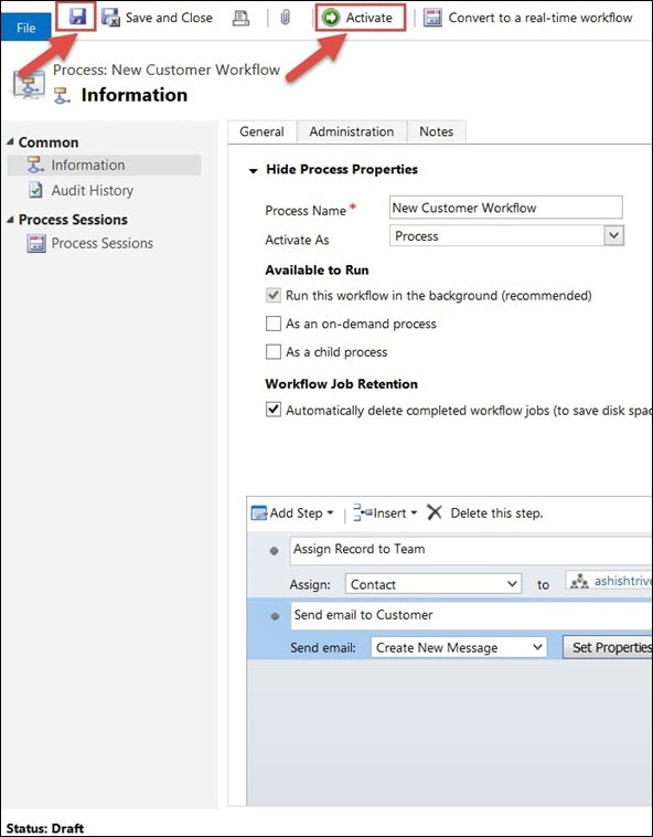 Mscrm Create Workflow Step 10