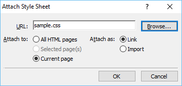Attach Style Sheet