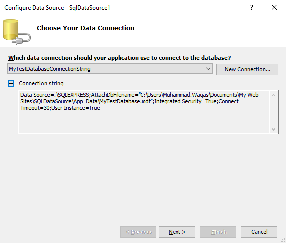 Existing Connection String