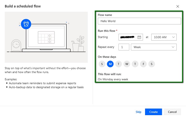 Configure Scheduled Flow