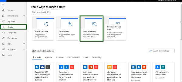 Select Scheduled Flow