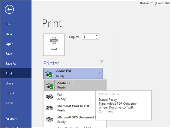 Print to PDF