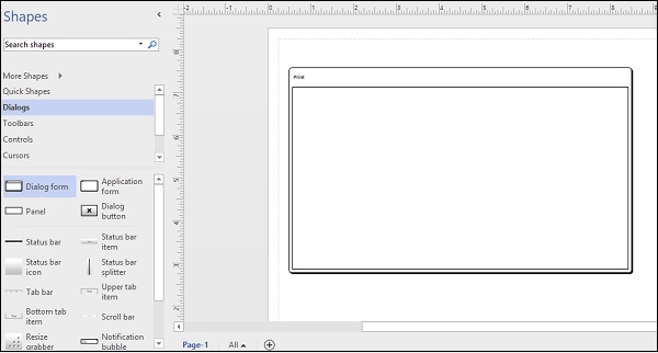 Wireframe Dialog Box