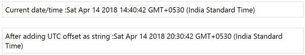Utc Adding Offset