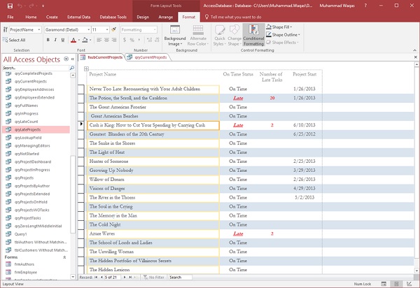 Conditional Formatting