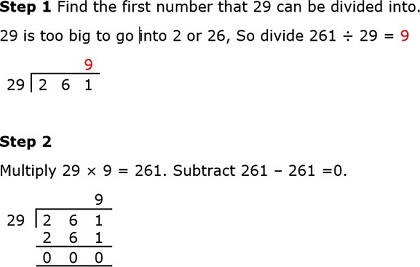 261 Divide by 29