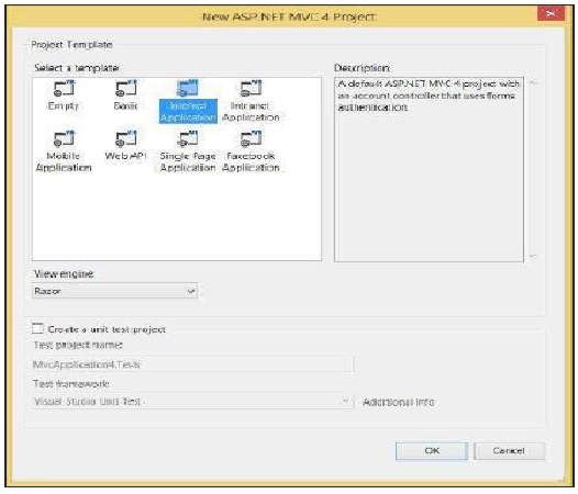 Create MVC Internet Application