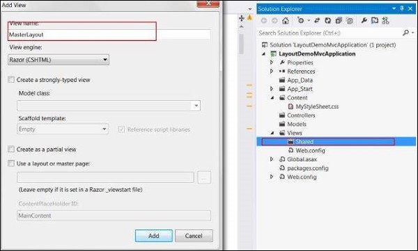 MVC Master Layout