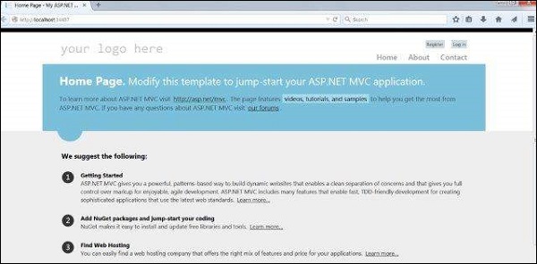 MVC Sample Internet Application